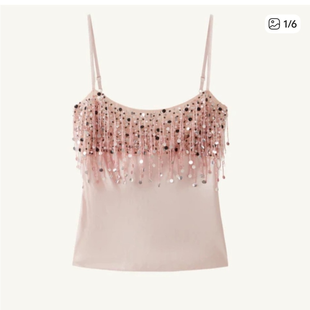 Asta Resort Yasmin Beaded Top in Pink
